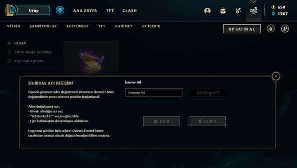 lol kullanıcı adı nasıl değiştirilir 2022?