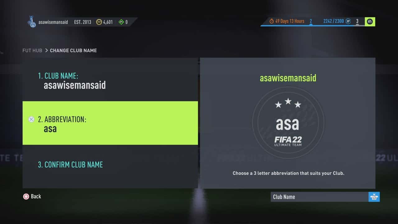 takım adı değiştirme fifa 22