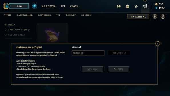 lol kullanıcı adı nasıl değiştirilir 2022?